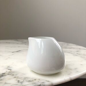 Crate & Barrel Porcelain Milk Creamer Cream Coffee and Tea Pitcher White
